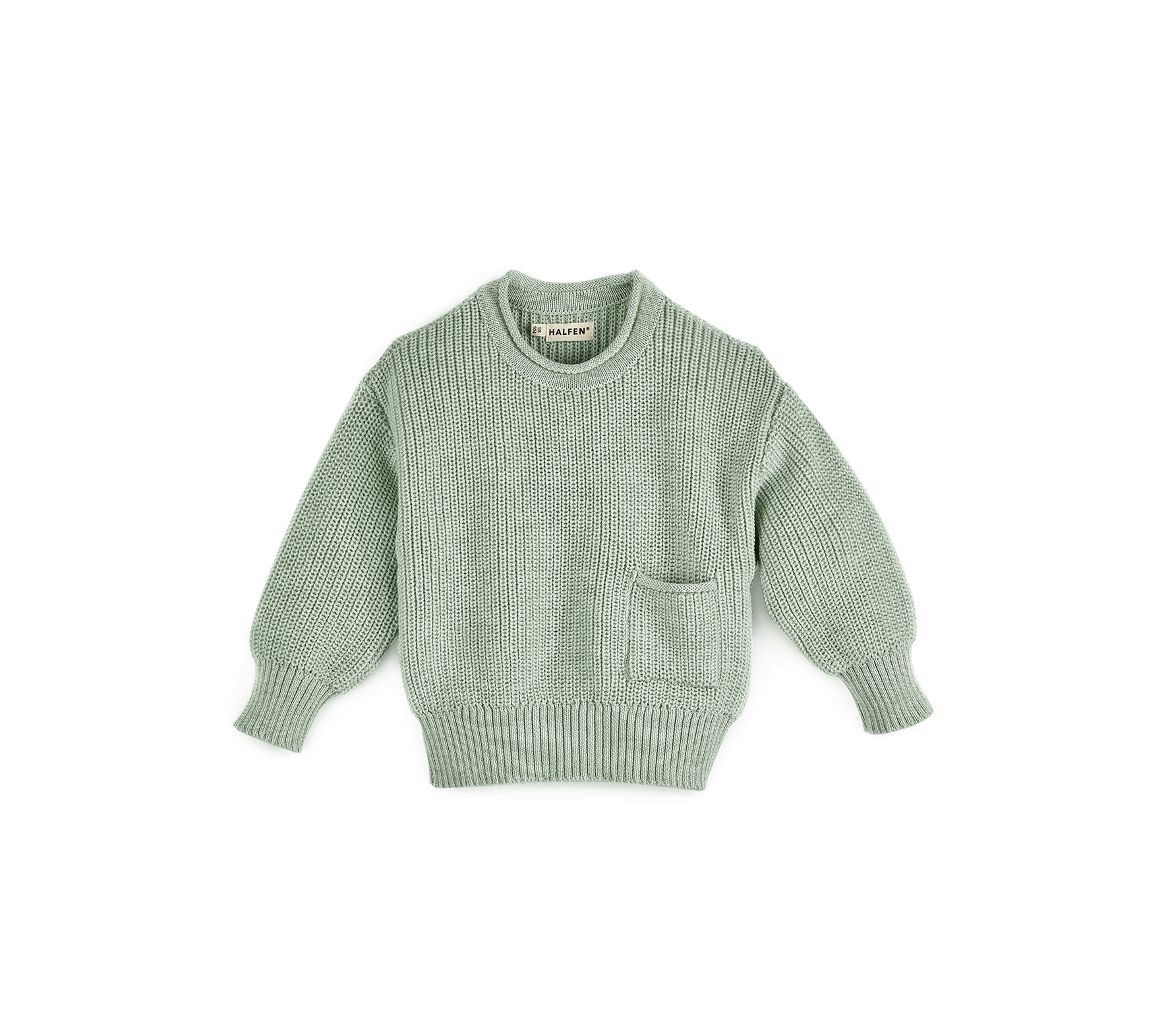 K7S30 Grobstrick Sweater mit aufgesetzter Tasche