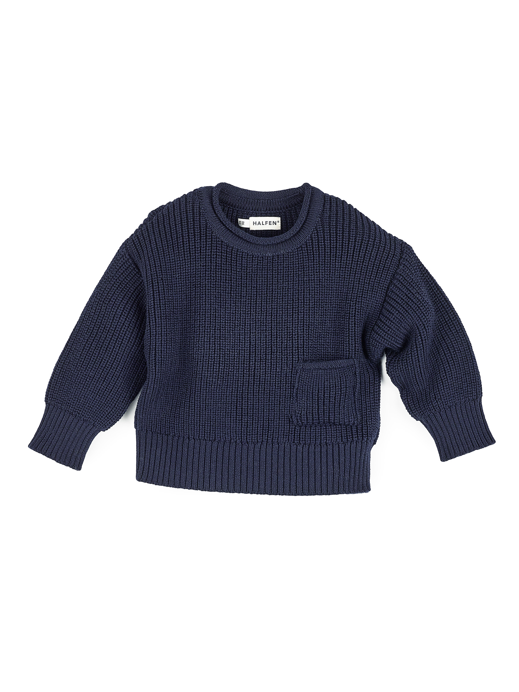 K7S30 Grobstrick Sweater mit aufgesetzter Tasche